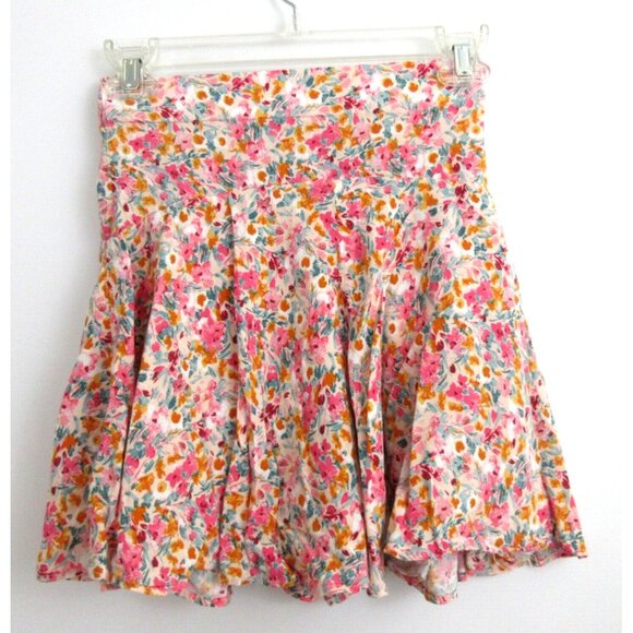 Tween Girls Skort Skater Style Skirt w/Built In Shorts Size XS Pink Multi Floral - Picture 1 of 8